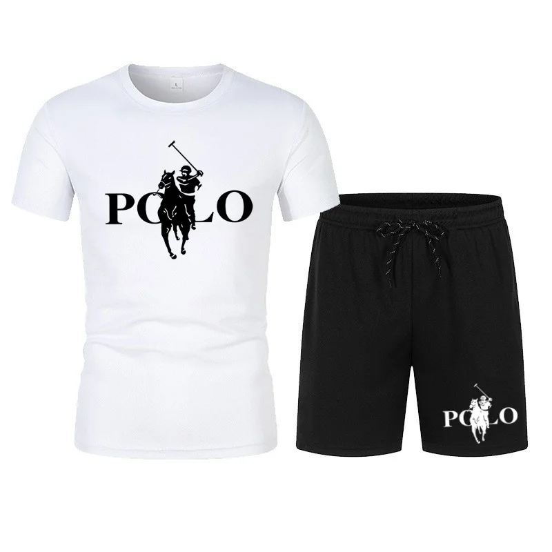 2026 New Fashion Casual T-shirt Shorts Two-piece Set 2D Letter Printing Men's Summer Outdoor Wear Suit