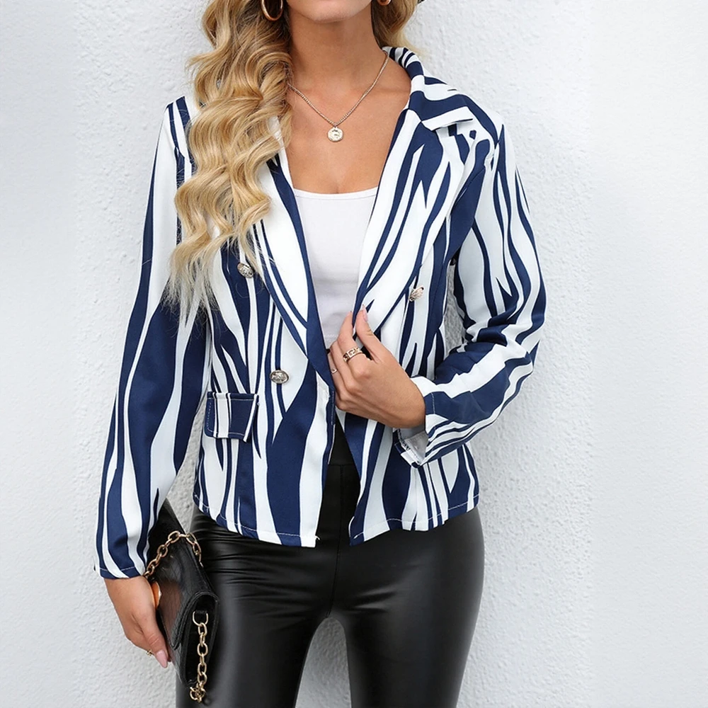 

Women's Autumn Winter Printed Lapel Small Suit Jacket Style Inspired by Europe And America Suitable for