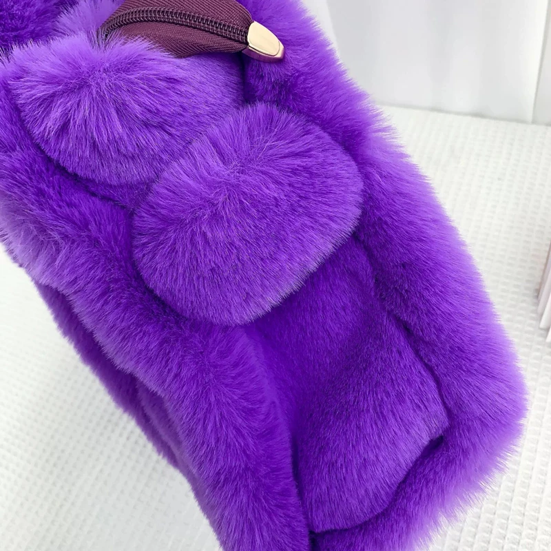 Winter Faux Fur Crossbody Bags Women Solid Color Soft Plush Shoulder Bolsos Female Large Capacity Handbags Big Shopper Purses