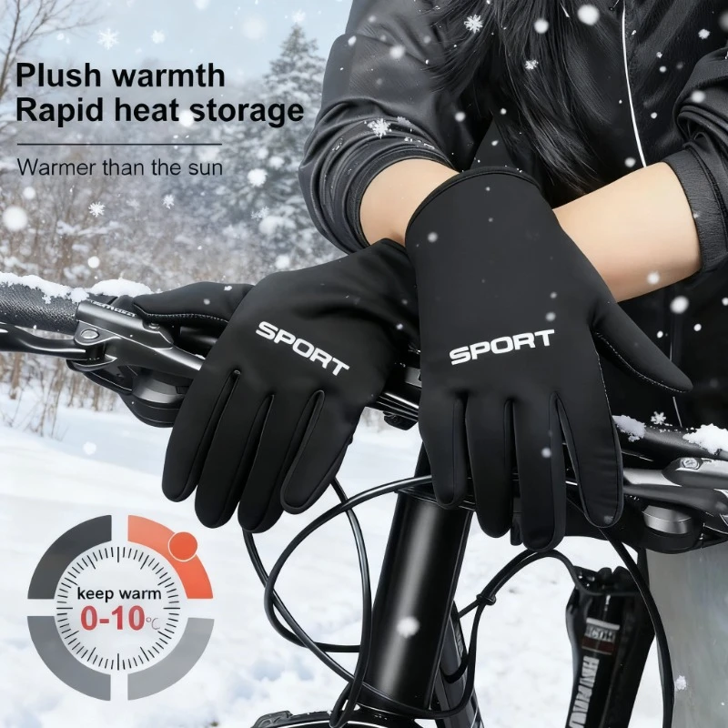 

Windproof and Waterproof Outdoor Touch Screen Gloves Thumb and Index Finger Fingertips Warm Gloves for Running Cycling