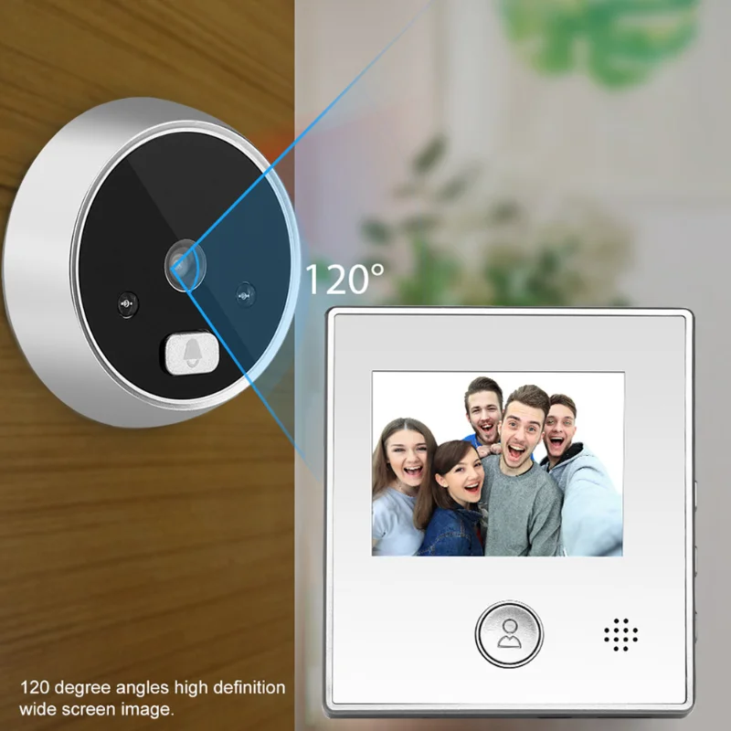 Timbre Digital con pantalla LCD a Color de 2,8 pulgadas, mirilla electrónica de 120 grados, visor de cámara, timbre de puerta inteligente