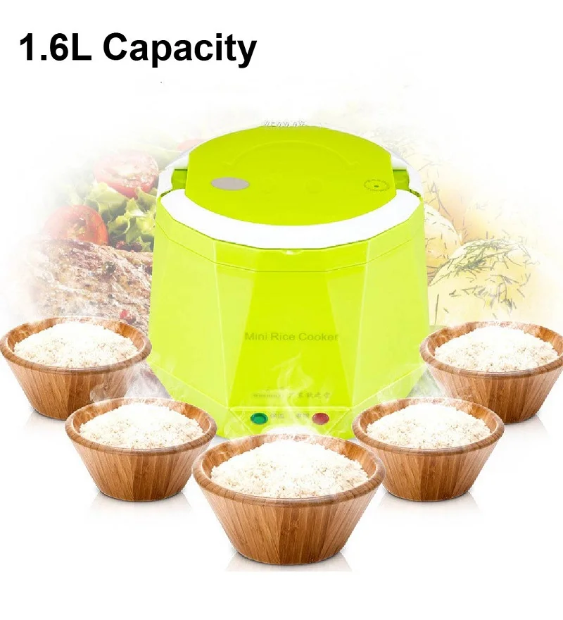 12v/24v carro mini panela de arroz aquecimento lancheira portátil temperatura constante vapor alimentos pote multifuncional para carro caminhão 1.6l