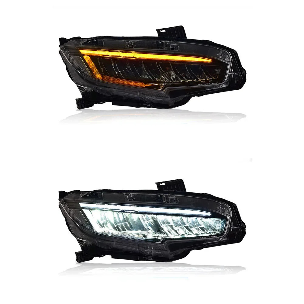 

For Honda 10th Generation Civic LED Headlight Assembly 2016-2021 Modified LED Daytime Running Lights Running Water Turn Signals