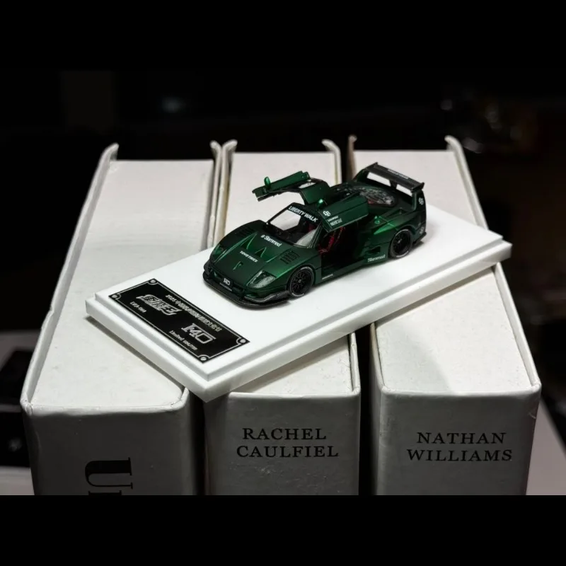 CarDemonKing 1:64 LBWK F40 نموذج سيارة محاكاة مصنوع من سبيكة البيض، لعبة هدية مهرجان الأولاد، عنصر عرض قابل للجمع للبالغين.