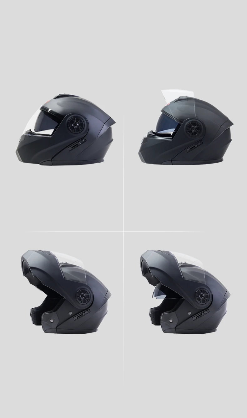 DOT-zugelassener cooler Motorrad-Rennhelm mit doppelter Linse, Integralhelm, Winter, warm, Fahrer, modularer Motorradhelm, Kask Casco – Detail 10