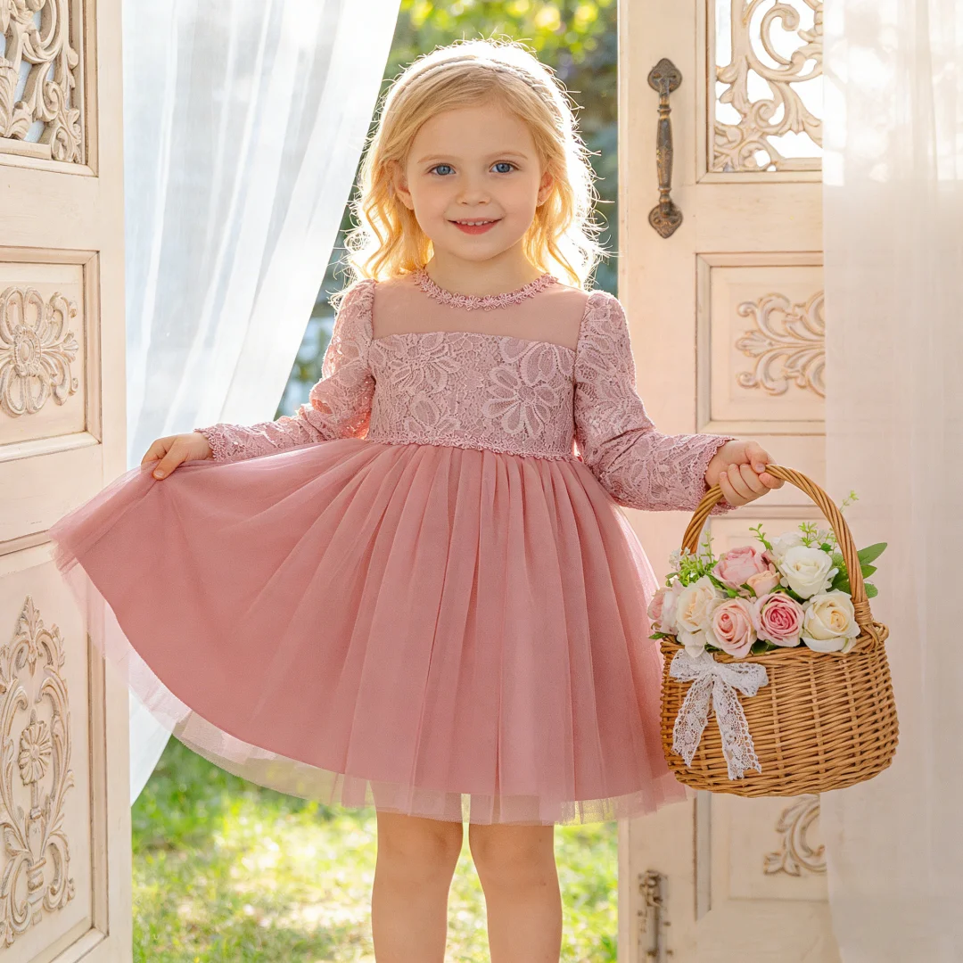 Robe en dentelle à manches lon - Baby Clothing High End avis et prix