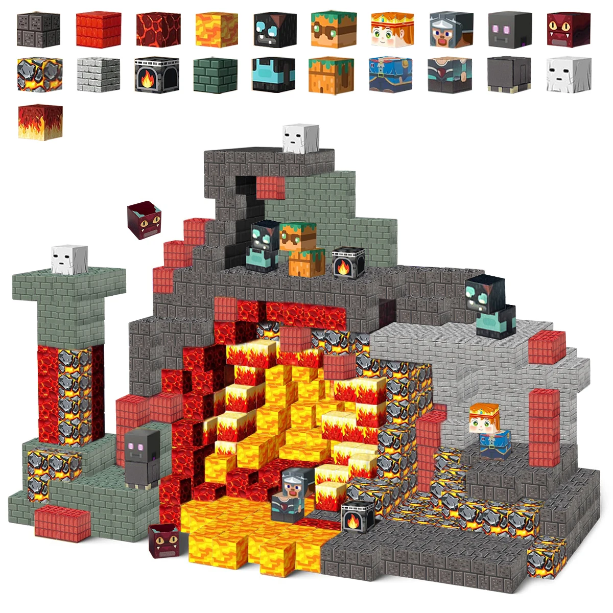 80/150/200PCS 자석 블록 건축 세트 3세 이상 어린이용 자석 큐브 세트 STEM 몬테소리 감각 장난감