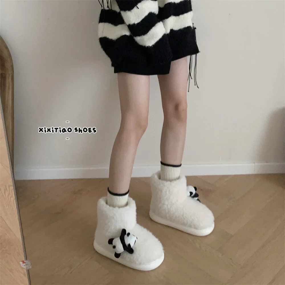 

Warm Fleece Thickened Bumping Bear Short Cartoon Boots Women's Winter New Creative Lamb Wool Northeast Cotton Shoes Tide