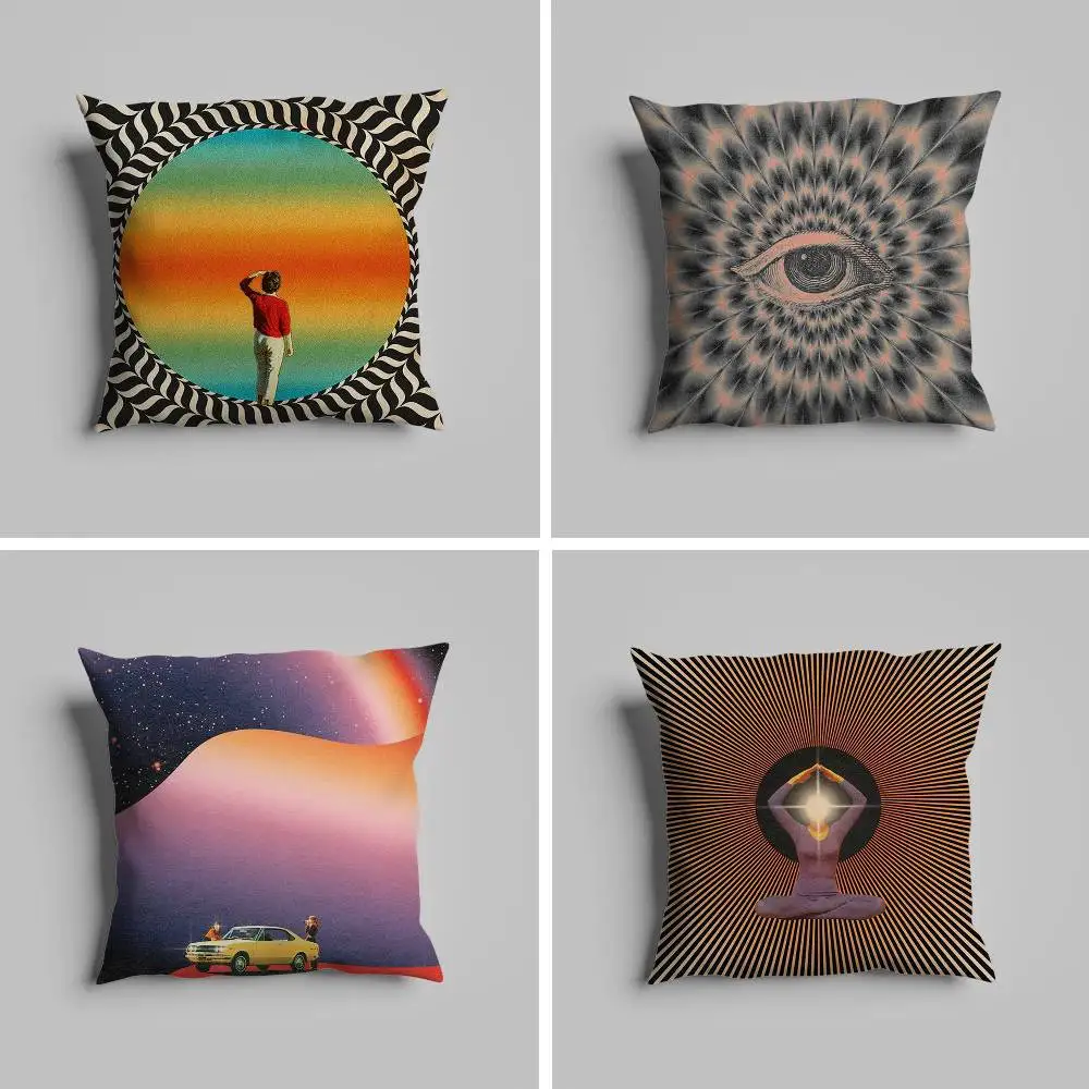 

M-Mariano P-Peccinetti Op Art Pillow Case For 60x60 Cushions Luxury Double Sided Cover Home And Decoration Sofa 30x30