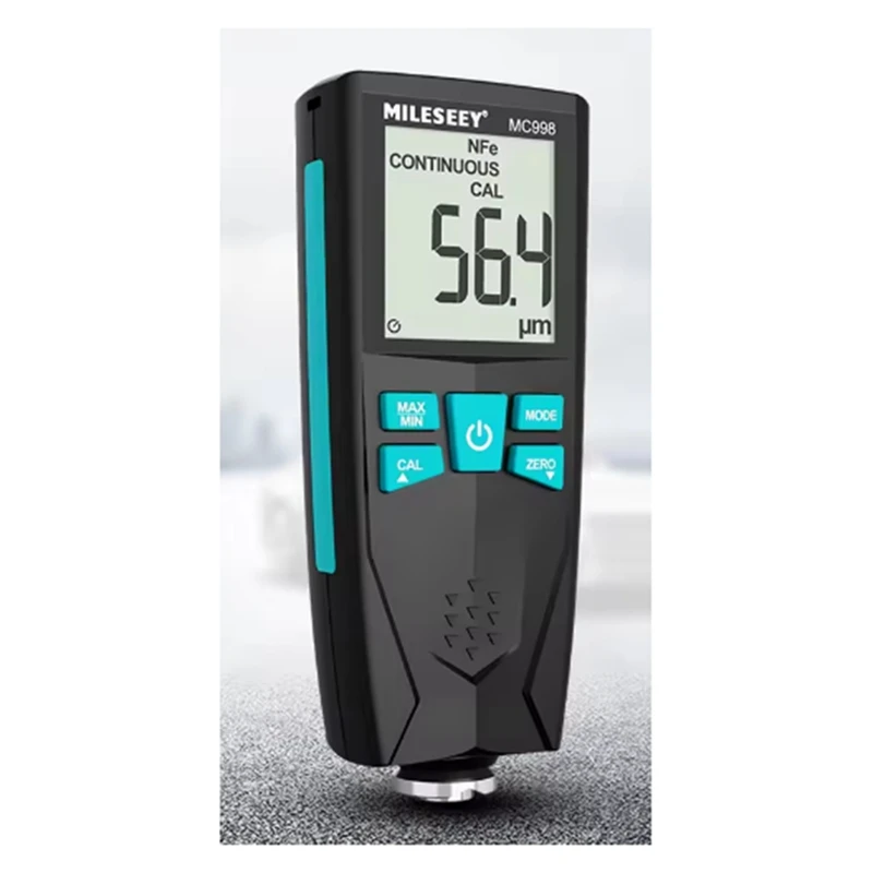 مقياس سمك الطلاء MC998 الجديد من Mileseey UZ، كاشف فيلم طلاء السيارة، المدى 0-1500μm، الدقة ±(3%+2μm)، لصفقة السيارة