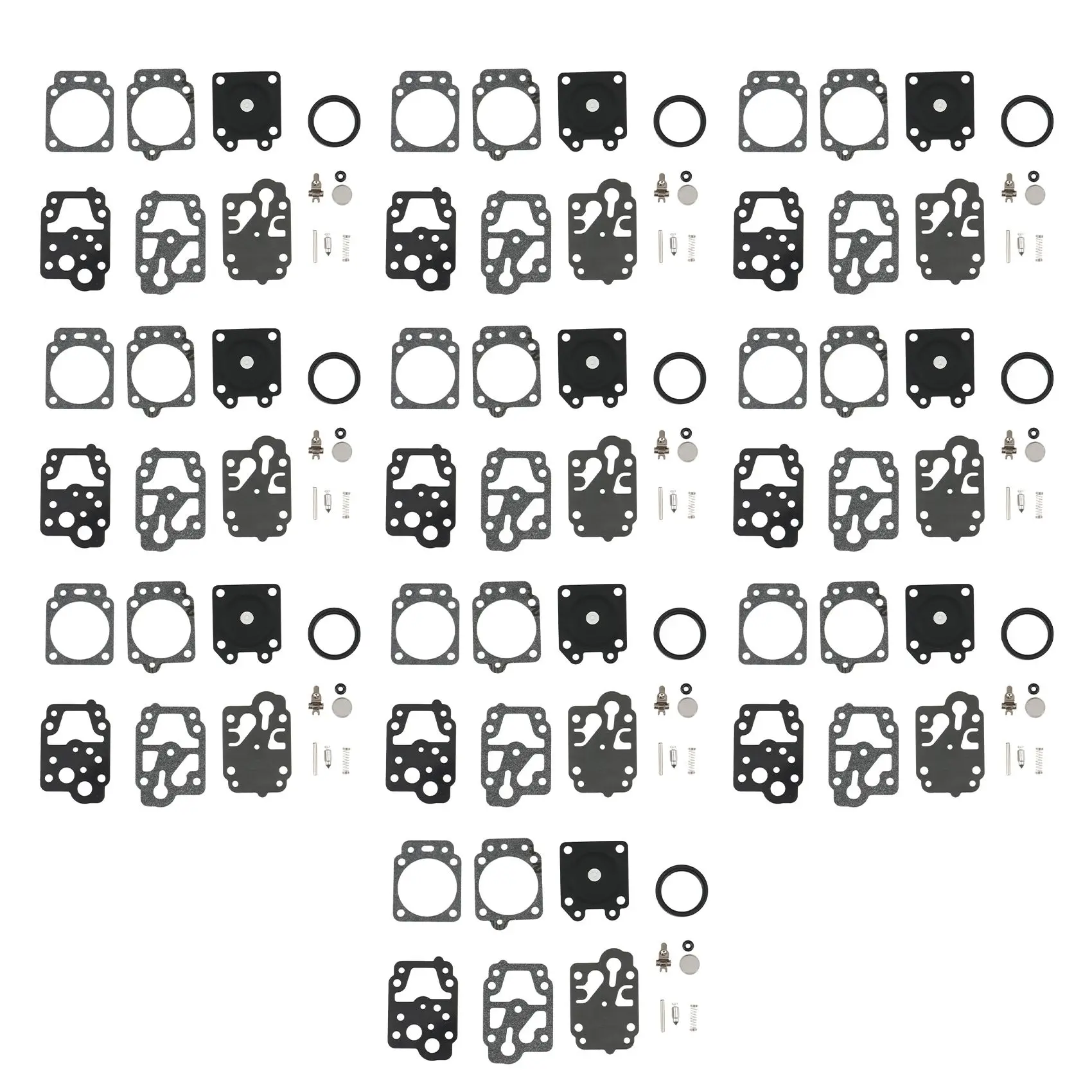 Reparação Carburador Reconstruir Kit Junta Agulha, Walbro K20-WYJ, Echo, Husqvarna, Toro, Ryobi, Honda, Aparador Homelite, 10pcs