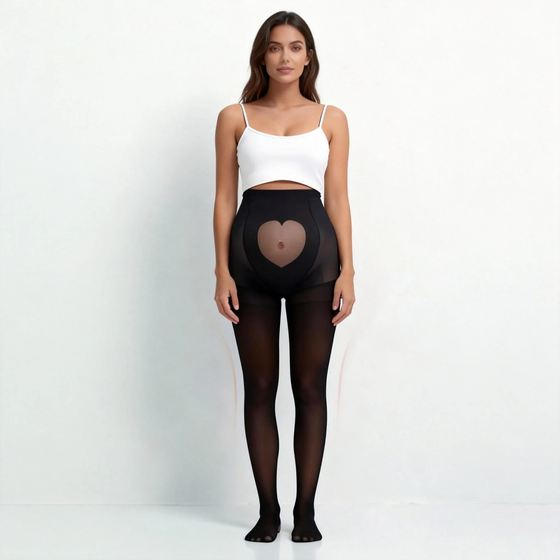 Plus Size Black Maternity Tights High Waist Big Belly Support Soft Elastic Comfort Sexy Pregnancy Pantyhose Daily Wear