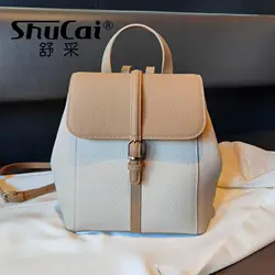 Zaino in vera pelle borsa da donna in pelle bovina con strato di testa femminile versione coreana degli zaini britannici per il pendolarismo alla moda