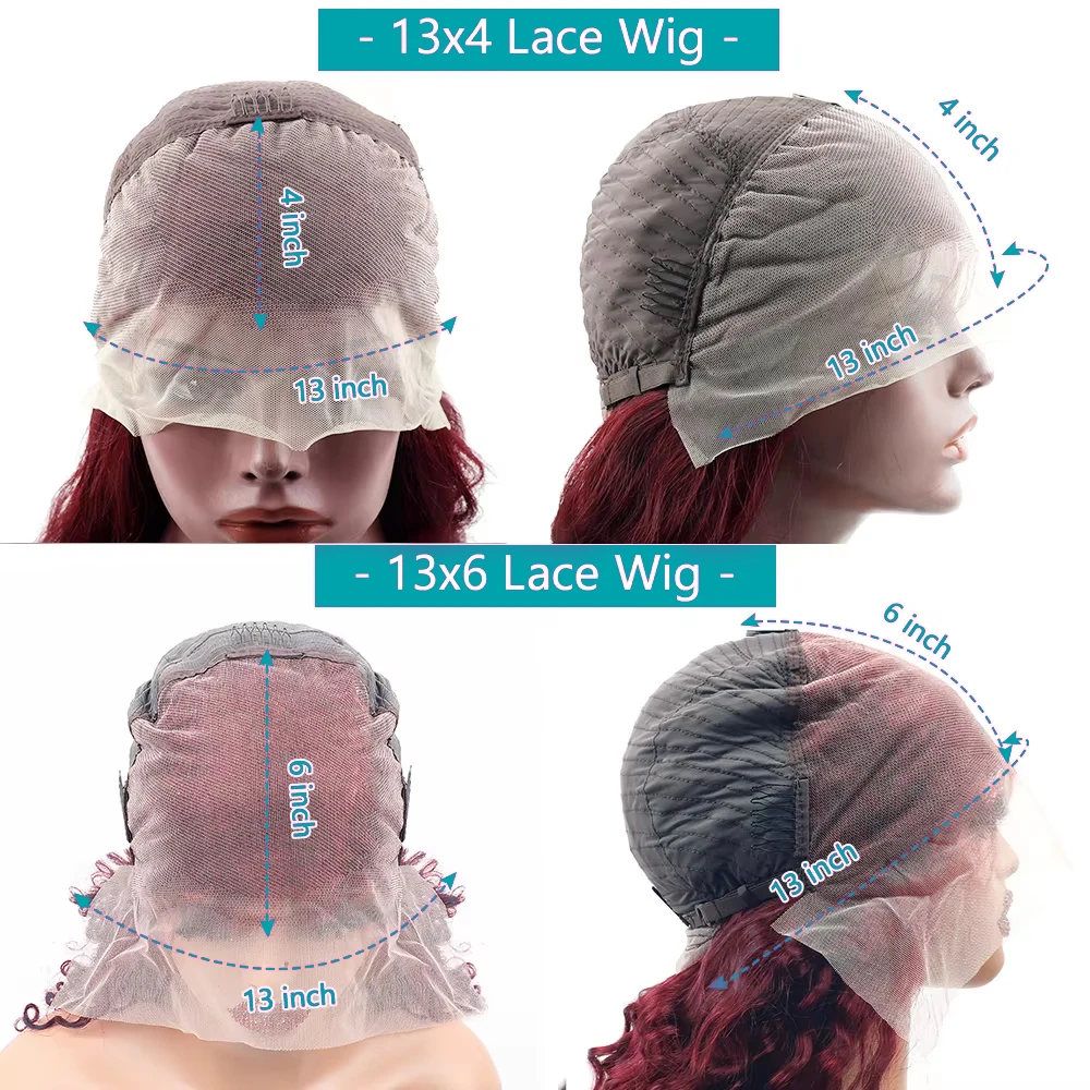 220 Density 99J Burgundy 13x6 HD Transparent Lace Frontal Wig 13x4 Bone Straight Colored Lace Front Human Hair Wigs For Women