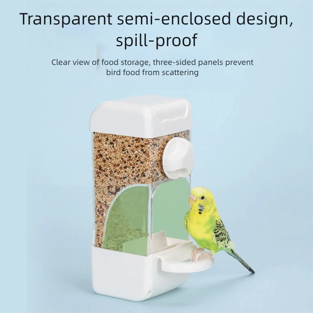 

Large Capacity Automatic Bird Feeder Anti-Spill Anti-Splash Bird Food Dispenser Durable with Magnetic Drawer Bird Cage Feeder