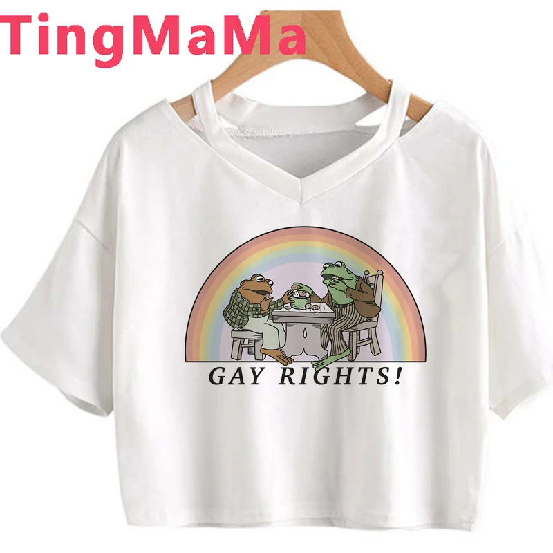 Frog and Toad Be Gay Do Crime T Shirt Women Harajuku Anime Short Sleeve Tshirt Retro Cartoon Graphic Tees Y2k Aesthetic Female