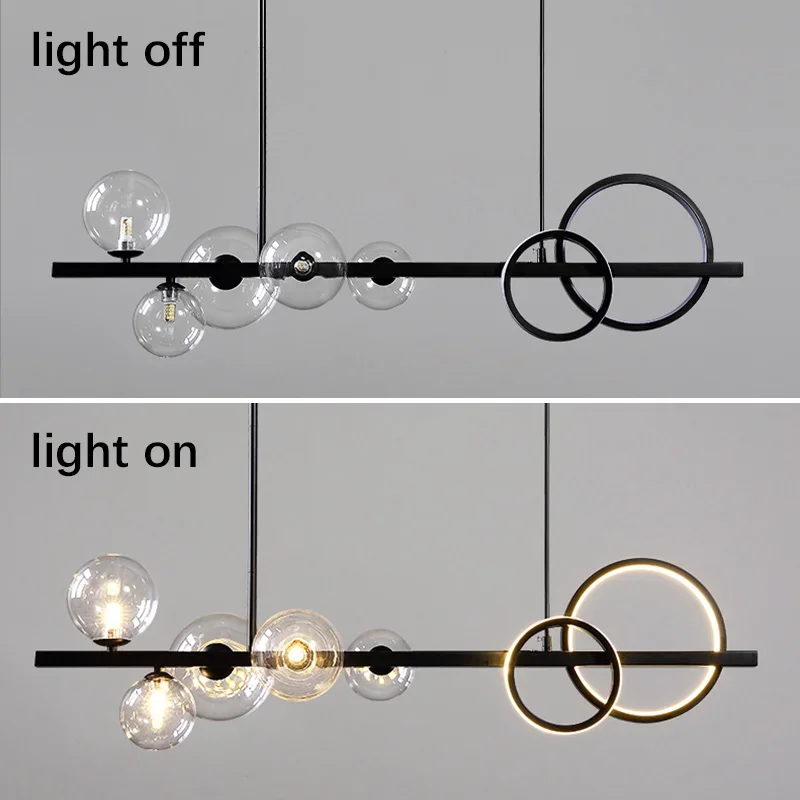 Nordic Lange Led Kroonluchter Zwarte Keukentafel Woonkamer Kroonluchter Moderne Binnenverlichtingsarmaturen