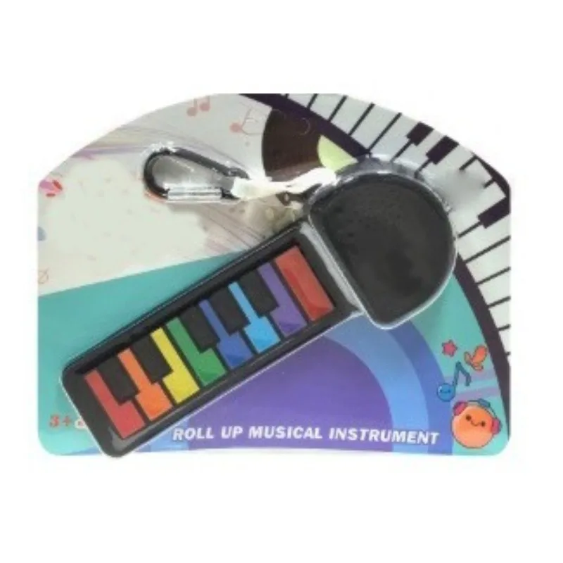 أداة ممارسة يدوية صغيرة على شكل جيتار قوس قزح لسطح المكتب طبلة يدوية من السيليكون قابلة للطي وبيانيكا مثالية لعشاق الموسيقى