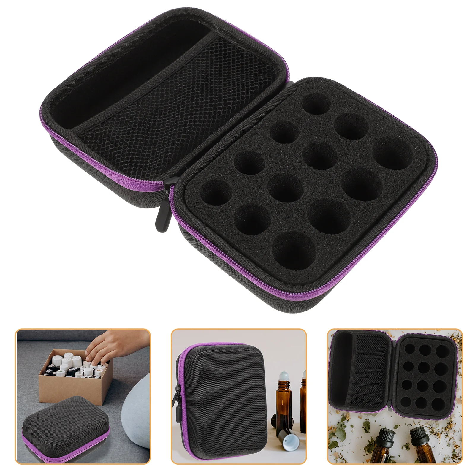 กล่องเก็บน้ำมันหอมระเหยแบบแข็ง 1 ชิ้น  12 ช่อง  ป้องกันการกระแทก  สำหรับใส่ขวดโรลออน  สำหรับเดินทาง
