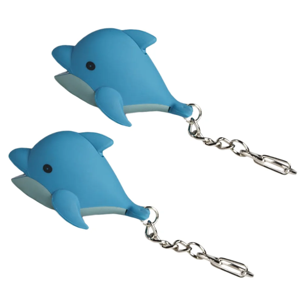 

2 pcs LED Luminous Keychain Cartoon Animal Metal Holder Sound Function Whale Shaped Keychains Bag Pendant Gift LED Keychains