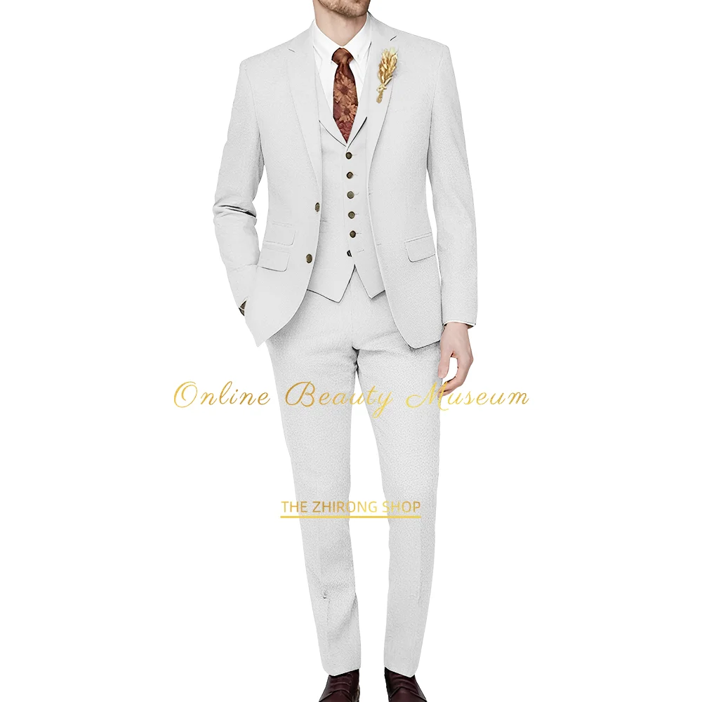 Men's Khaki 3 Piece Suit, Suitable for Formal Occasions, Wedding Party, Christmas Celebrations, Company Annual Meetings.