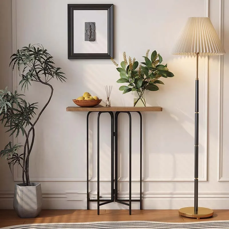 

Vintage Metal Legs Console Table Mid Century Simple European Narrow Console Table Living Room Porch Console Meuble Furniture