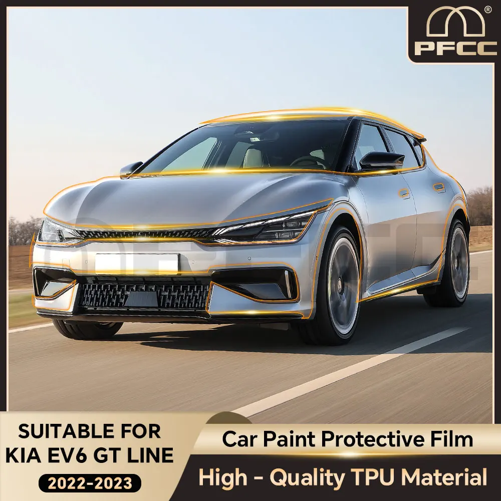

Pre Cut PPF Paint Protection Film Bra Kit TPU Clear Invisible Transparent 8.5mil Decal PPF TPU for KIA EV6 GT-line 2022 2023