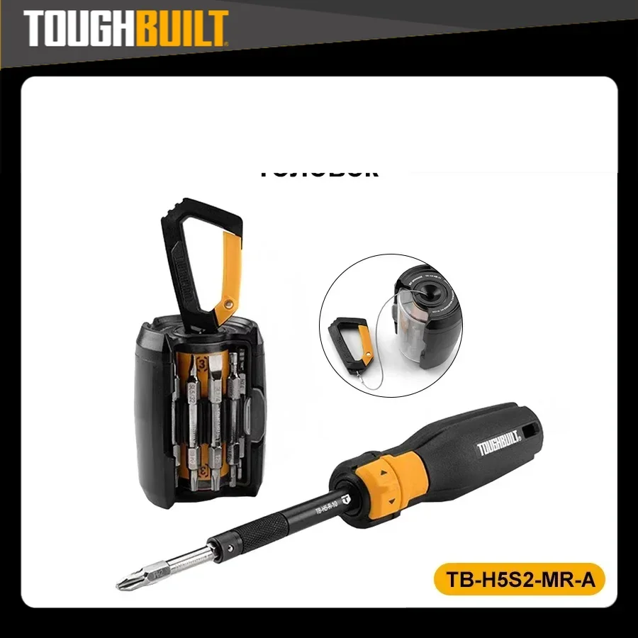 TOUGHBUILT Ratcheting Multi-Bit Driver + 24-Bit  Portable Multifunctional Screwdriver Hand Tools TB-H5S2-MR-A