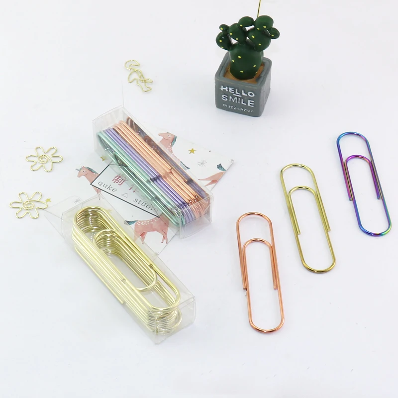 Imagem -06 - Multicolor Metal Bookmark Paper Clip Clips Grande Paper Bonito Book Mark Material de Escritório Grande 10cm Enorme Tamanho Grande