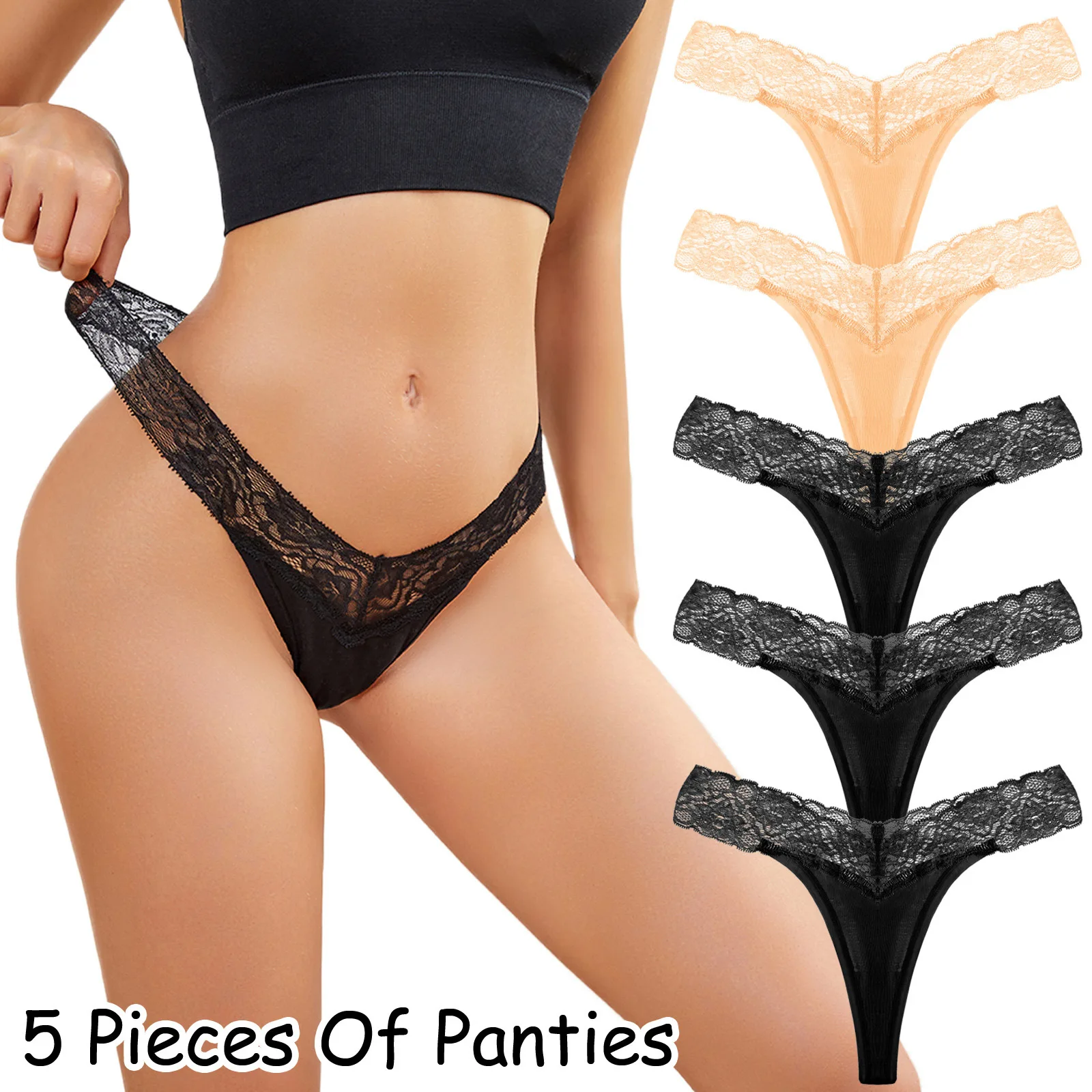 calcinha-esportiva-de-cintura-baixa-com-renda-para-mulheres-sexy-e-picante-pacote-com-5-pecas-tamanho-ande-confortavel