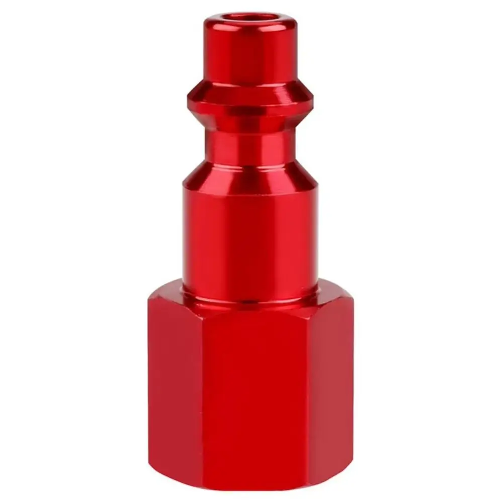 1/4 Inch NPT Thread Air Coupler Plug Kit Red Coating Universal Fitting Quick Connect Connector Set Aluminium Lightweight