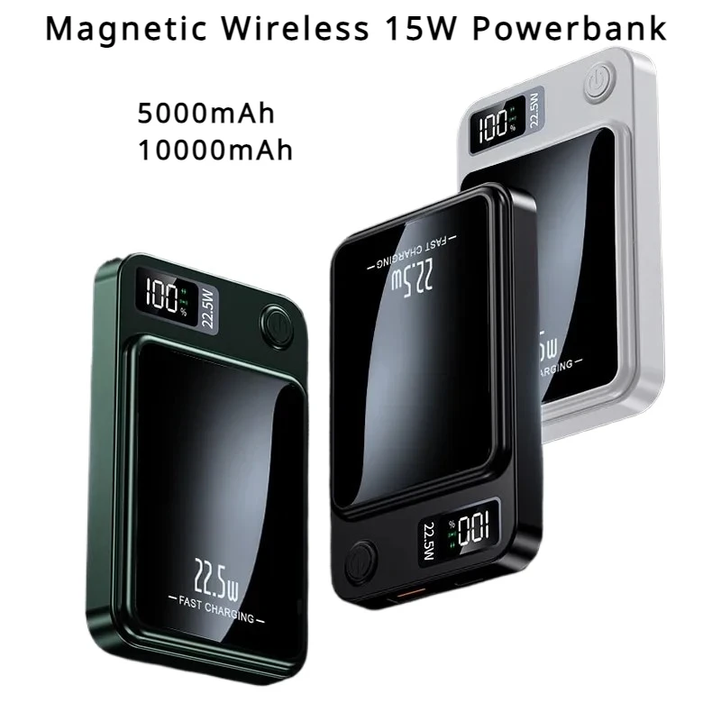 

Magnetic Wireless 15W Powerbank 10000mAh Macsafe Power Bank Fast Charger For iPhone Xiaomi Samsung Portable External Battery