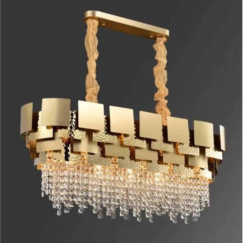 

Modern luxury villa chandelier creative metal gold crystal ceiling chandelier living room light