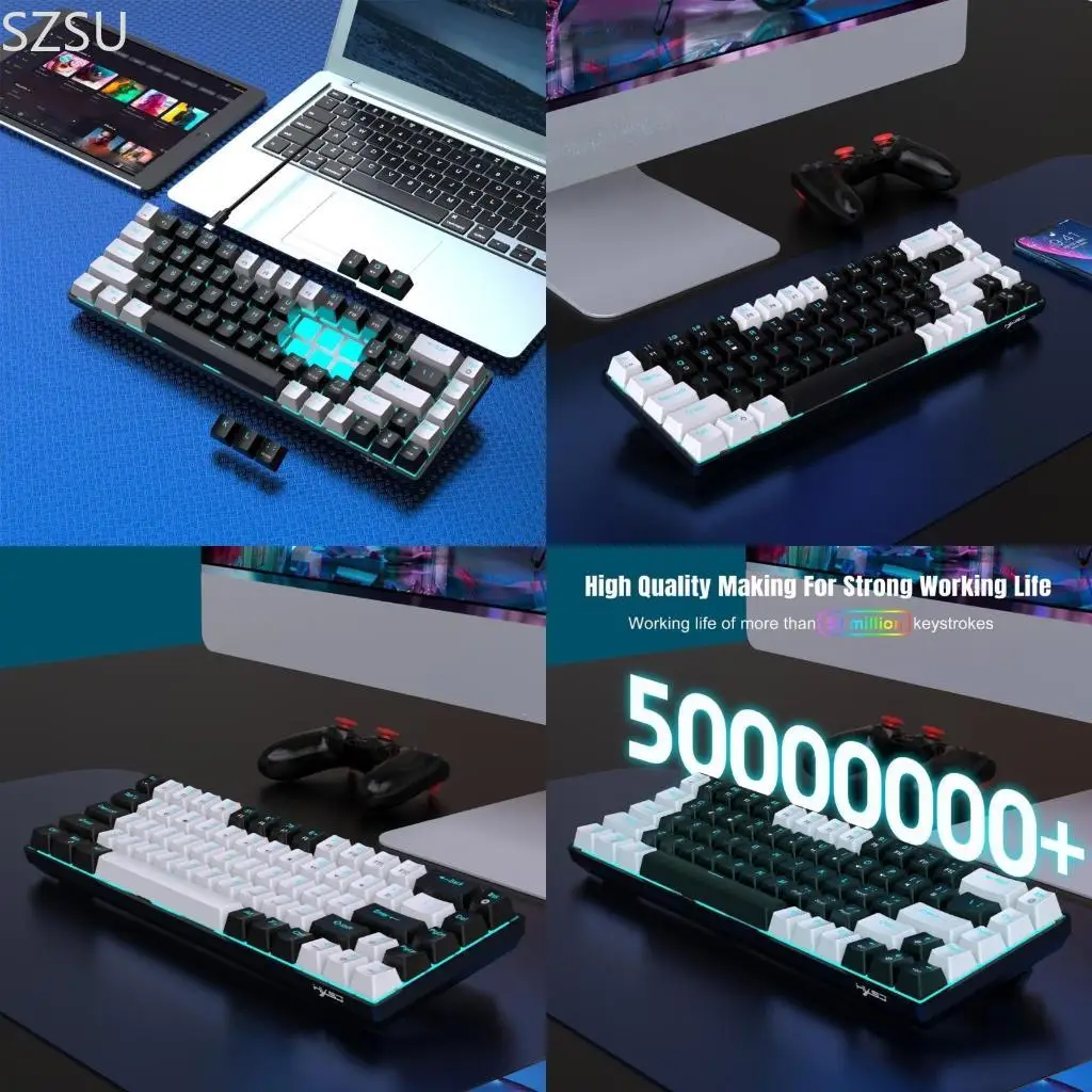 

Механическая клавиатура SZSU с возможностью горячей замены, 19 различных режимов освещения, 68 клавиш