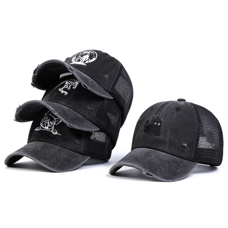 

Unisex Cartoon Personality Embroidery Baseball Net Caps Spring Summer Outdoor Adjustable Casual Hats Sunscreen Hat Sports Cap