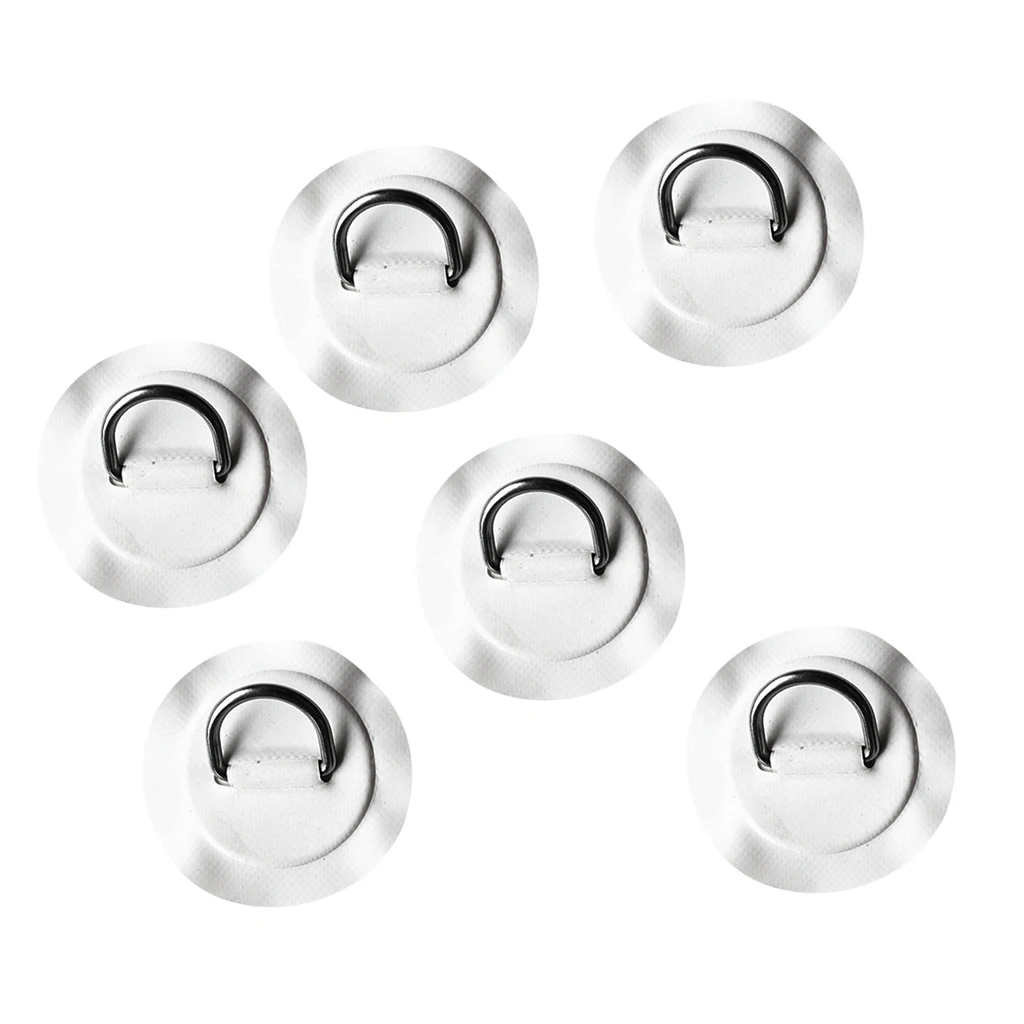 Surfboard D Ring Pad White PVC Stainless Dinghy Patch Kayak Accessory for Inflatable Boat Marine Use