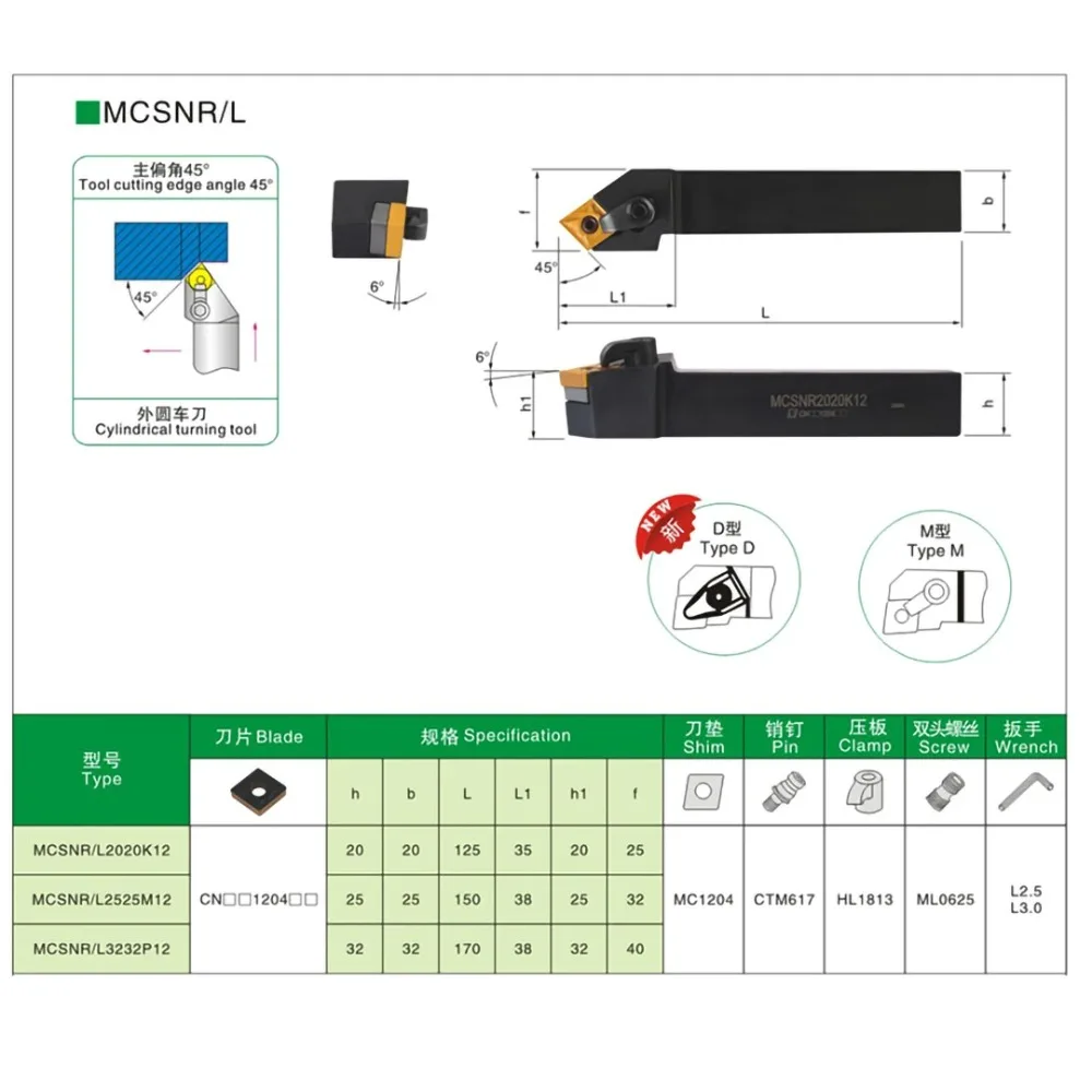 LIHAOPING MCSNR MCSNL 複合外部ツールホルダー CNC シャンク MCSNR1616 MCSNR1616H12 MCSNR2020K12 MCSNR2525M12 MCSNR3232P12