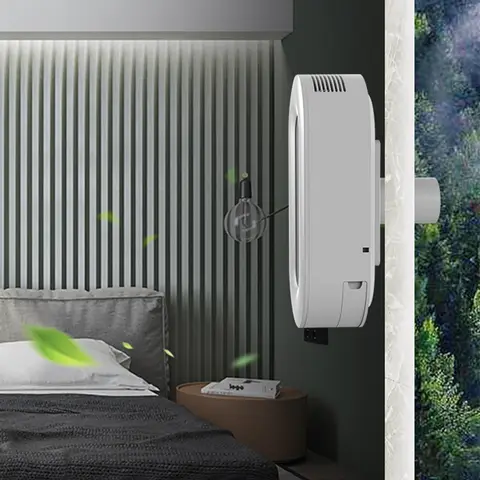 Wall-Mounted Fresh Air System For Home Air Conditioning Hole Ventilation Air Purifier Formaldehyde Removal Efficient Filtration