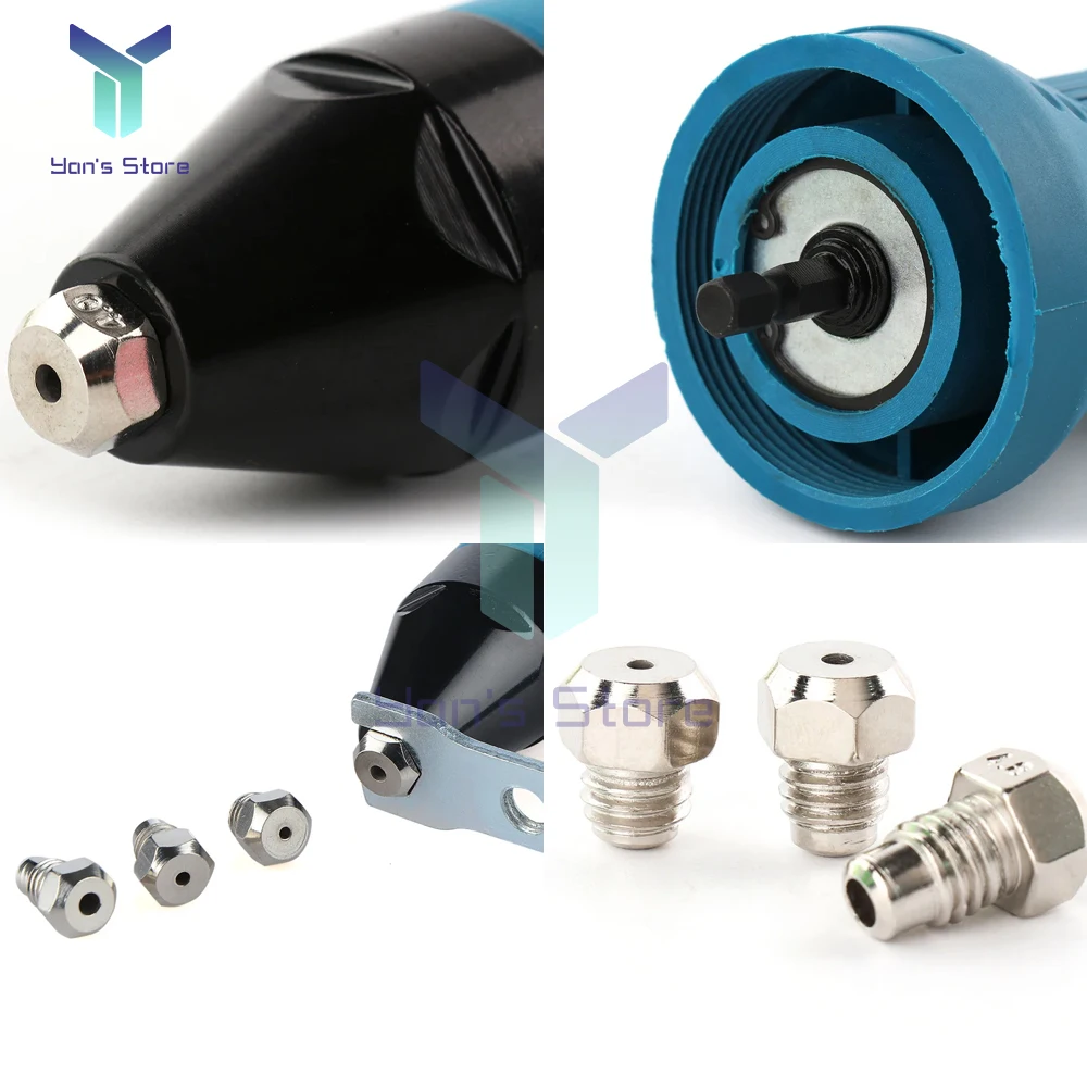 1Set Electric Rivet Gun Conversion Head Rivet Nut Gun Drill Adapter Cordless Riveting Tool Insert Nut Pull Rivet Tool Kit