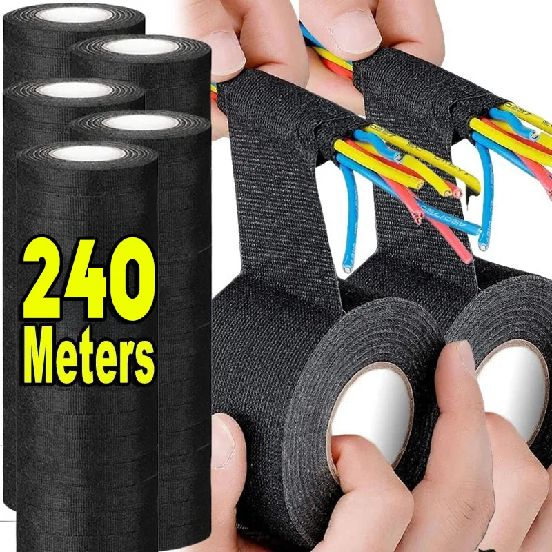 

Electrical Tape Heat-resistant Harness Bundle Insulation Auto Wiring Fabric Cloth Wrap Waterproof Cable Organizer Adhesive Tapes