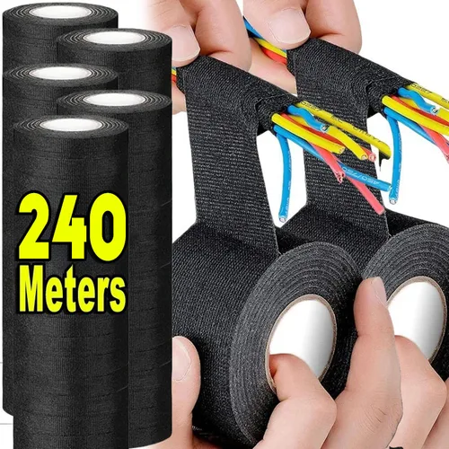 Cinta eléctrica resistente al calor, paquete de arnés, aislamiento, cableado automático, envoltura de tela, organizador de cables impermeable, cintas adhesivas