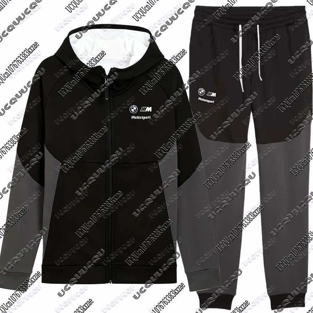 

BMW M New Zipper Hoodies With Pants Autumn Winter BMW Long Sleeve Zip Up Sweatshirts Casual Trousers Motorcycle Trousers For Men