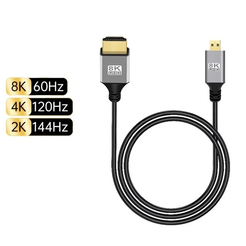 Mini/Micro HDMI-compatibele 8K UHD-kabel 90 graden omhoog/omlaag/links/rechts gebogen HD-poort Dun snoer voor laptopcamera Tablet Camcorder