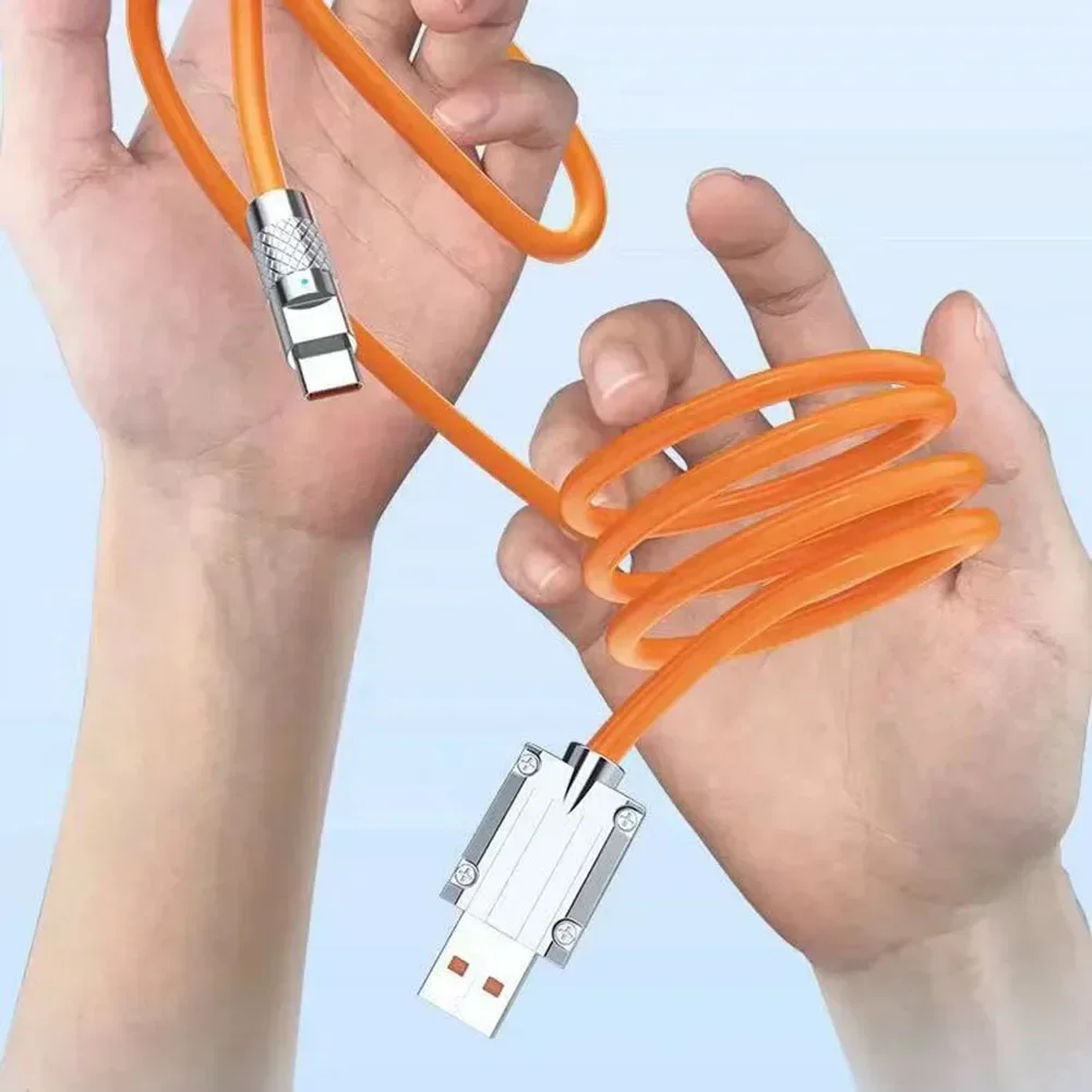 Efficient and Flexible Silicone Type C to USB Cable for Fast Charging For Xiaomi and For Huawei Devices 1M Length