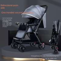 Huaying Lightweight Two-way Stroller One-handed One-button Folding Can Sit and Lie Down with A Plate Stroller Baby Strollers