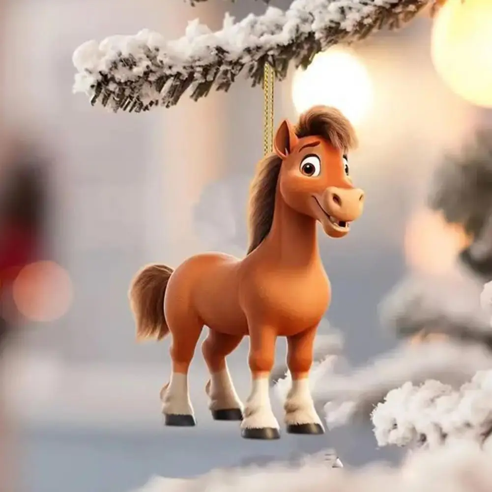 

Horse Pendant Necklace Elegant Horse Pendant for Car Christmas Trees Decorative Hanging Accessory for Doors Windows for Women