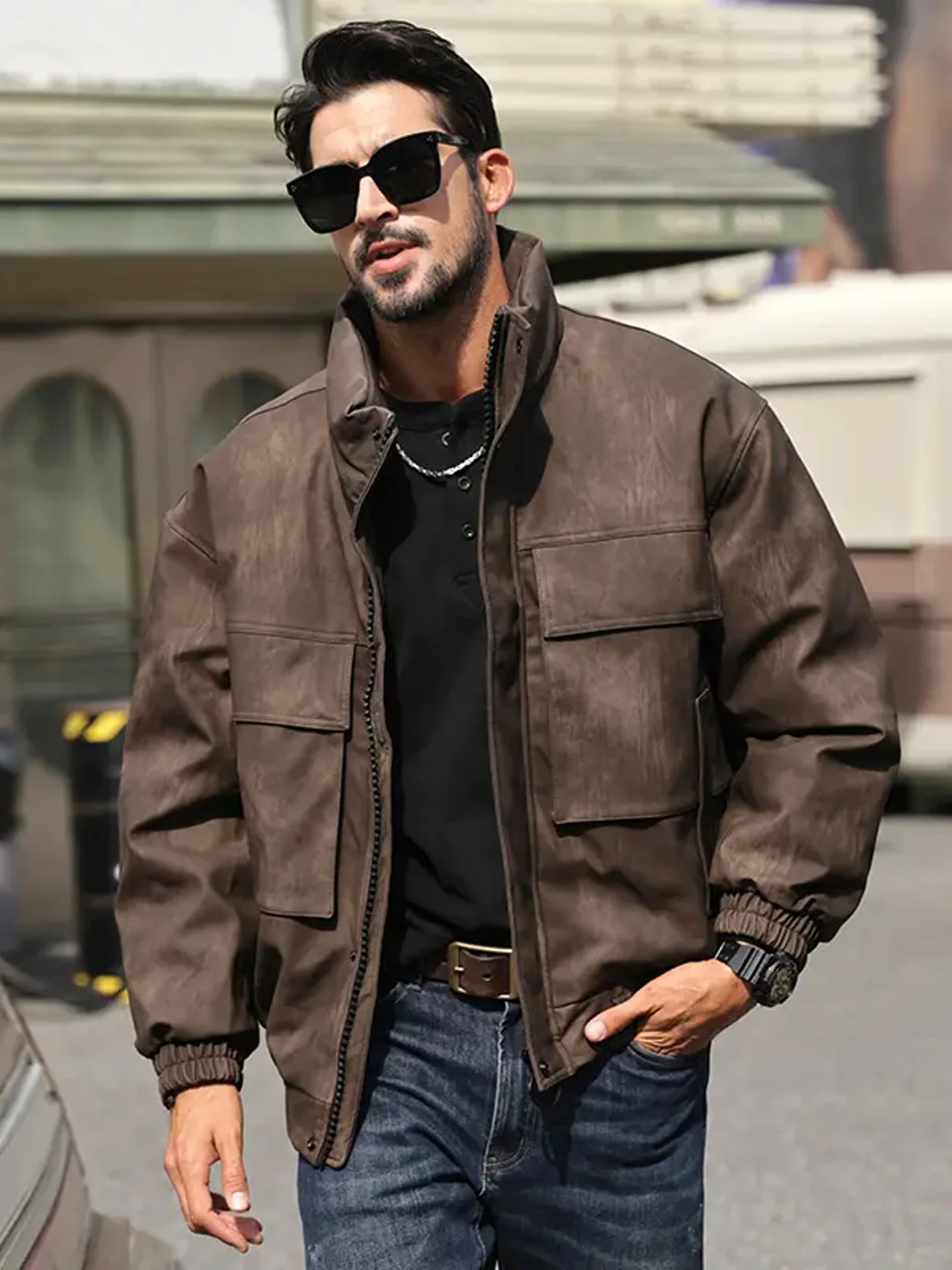 

Cé Brown Men's down Jaet Winter Hard Sle Haome High-End Feel Outerwear 2025 New Trend Pu Fabric Outdoor Ci Casual ...