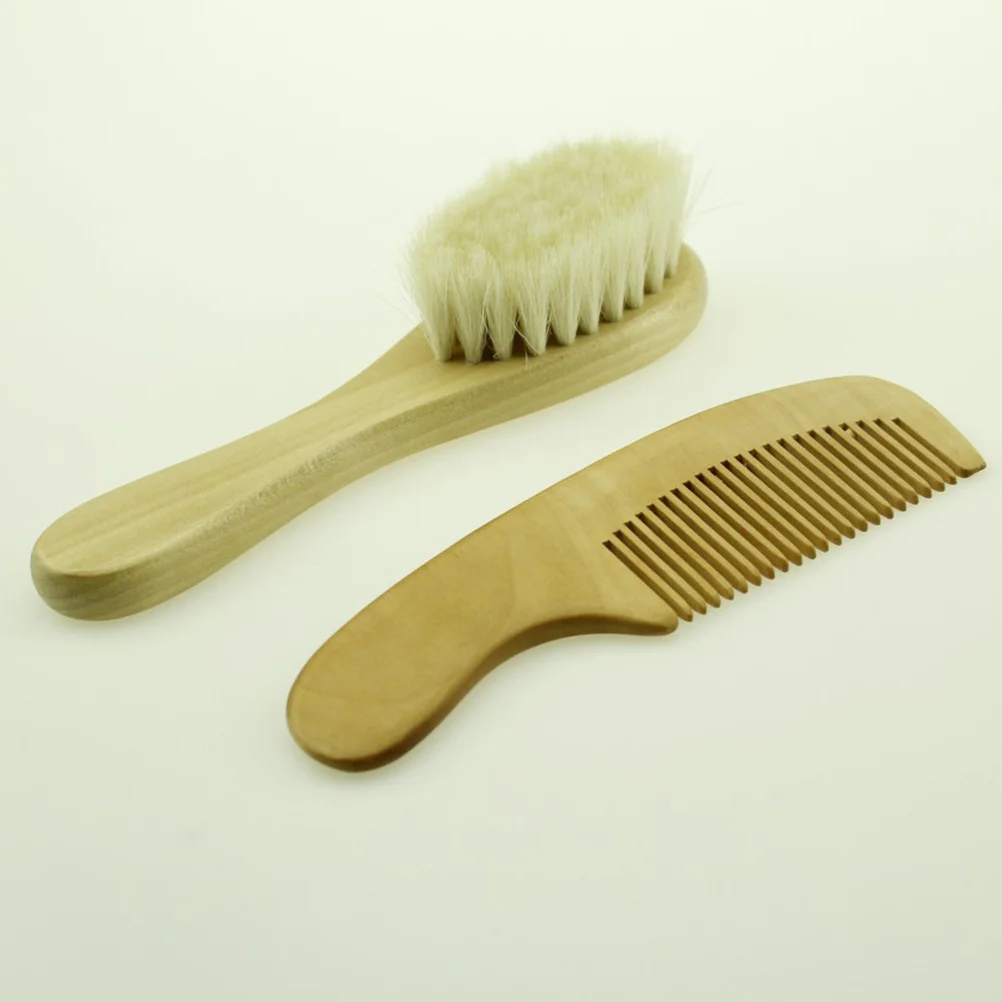 

2Pcs Bath Brush and Comb Kit Wooden Handle Scrubber for Back Cleaning Gentle Skin Exfoliator Tool for Hair and
