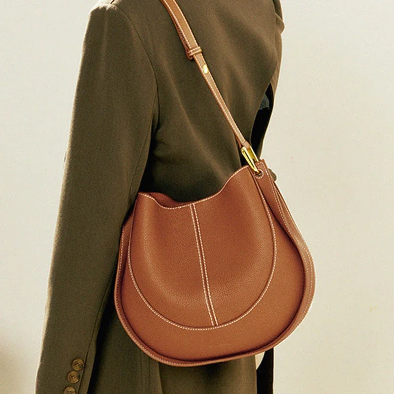 

Light Luxury High-end Saddle Bags Fashion Brand Designer Shoulder Bags High-quality Cowhide Crossbody Bags Simple Versatile Bags