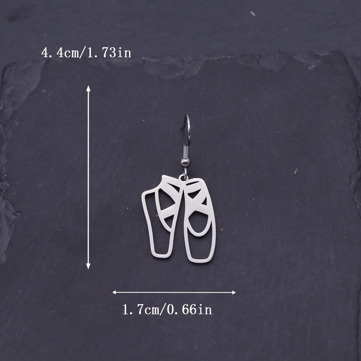 Kinitial Stainless Steel Earrings Ballet Shoes Hollow Pendant Dance Lovers Earrings For Women Jewelry Anniversary Gift